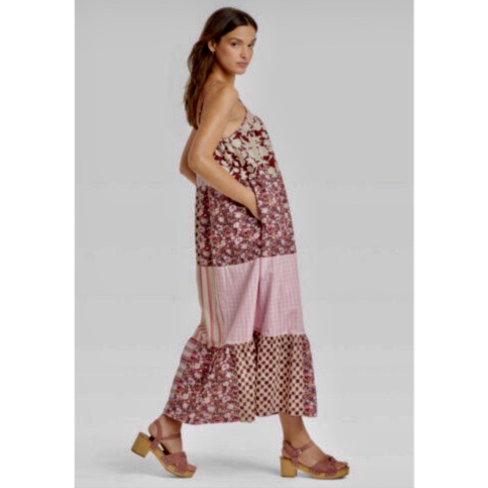 Universal Thread Patchwork Tiered Maxi Dress Smal… - image 2